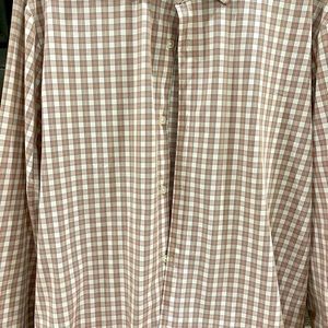 Mizzen + main long sleeve button down red/white checkard